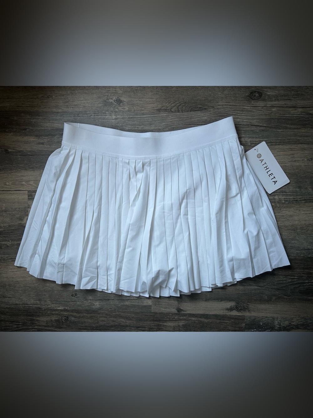 Athleta White Match Point Pleated Skater Skirt NWT | L